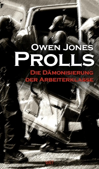 Cover des Buchs "Prolls", unscharfes Foto von Polizisten in Riot Gear